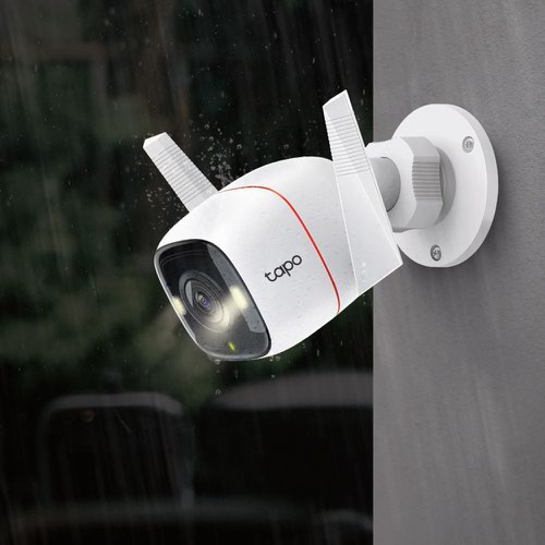 TP Link Tapo Outdoor Security WiFi Camera White with Ultra HD Night Vision and Motion Detection TP-Link