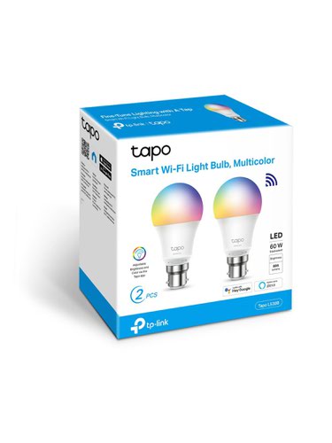 TP Link Smart Multicolour WiFi LED Light Bulb 8.7W White Pack of 2 8TPTAPOL530B2PK