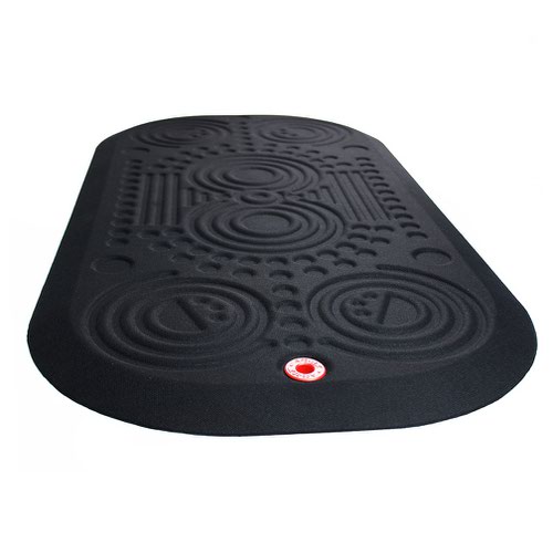 Floortex AFS-TEX 3000x Anti Fatigue Mat for Sit Stand Workstations Antimicrobial Polyurethane and Polyester 50 x 100cm Midnight Black UFCA32039XBM
