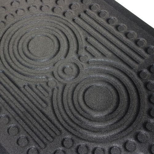 Floortex AFS-TEX 3000x Anti Fatigue Mat for Sit Stand Workstations Antimicrobial Polyurethane and Polyester 50 x 100cm Midnight Black UFCA32039XBM Floor Mats 11336FL
