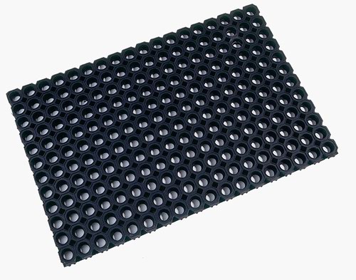 Doortex Octomat Ring Rubber Mat for Outdoor Use Made of Robust Rubber 100 x 150cm Black UFC4101522OCBK