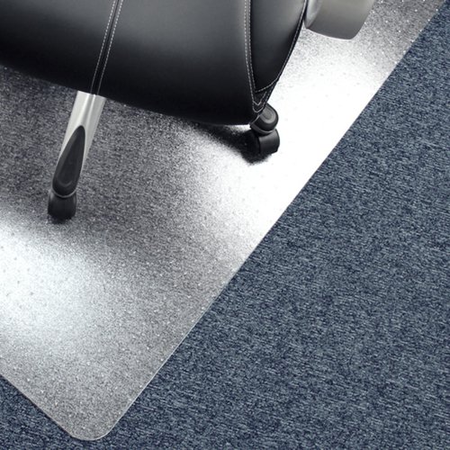 Floortex Vinyl Floor Protection Mat for low pile carpets up to 6mm pile heightProvides affordable, long lasting and reliable protection for your floors. Manufactured with the unique Floortex formulation for one of the most transparent and durable vinyl floor protection mats, also free from harmful DIDP phthalates for better air quality compared to traditional PVC. The positive properties of vinyl, such as durability, hardwearing and flexibility, are retained, while the phthalates of concern are eliminated. No chemical ingredients banned in products for children. Cadmium, tin and lead free. Versatile floor protection mat, to protect your floors from scratches and wear and tear. Under normal use and proper application, guaranteed to protect against cracking, abrasion and breaking. Floortex floor protection mats always keep the surfaces they cover in perfect condition. This mat provides ergonomic benefits for chair users by easily gliding with the office chair, preventing leg fatigue and muscle tension. The transparent formulation leaves your floor design visible. Features a lightly textured, scratch and impact resistant surface. Back with anchor studs, for a secure grip on low pile carpets.
