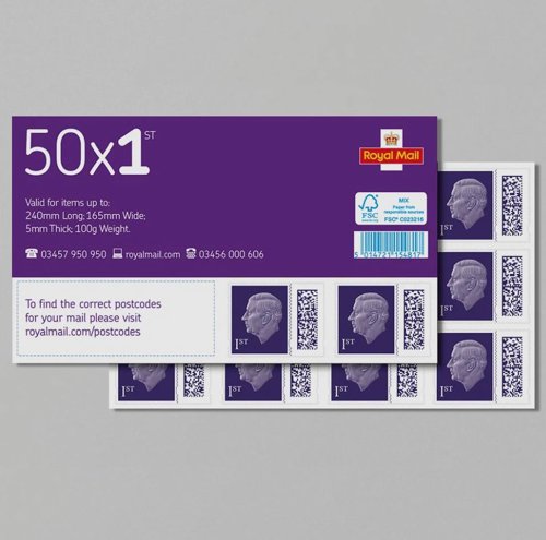 Royal Mail 1st Class Postage Stamps (Pack 50) - BBS1
