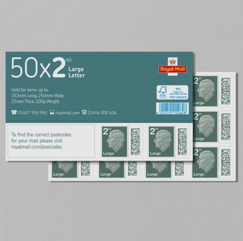 Royal Mail 2nd Class Large Letter Postage Stamps (Pack 50) - BBSL2