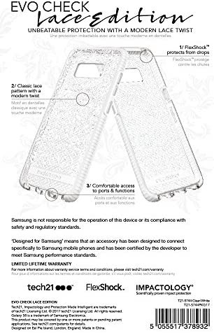 Tech 21 Evo Check Lace Edition Clear White Samsung Galaxy S8 Mobile Phone Case  8T215744
