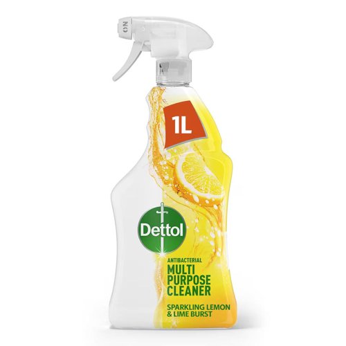 29854RB | Whether it's kitchen, bathroom or bedroom surfaces, Dettol Multi-Purpose Cleaner will tackle the dirt you can see and the germs you can't. Our fast-acting formula is clinically proven to kill 99.9% of bacteria including E. Coli. salmonella, MRSA and the flu virus. What's more this spray has 3x cleaning power on kitchen grease, burnt on food and bathroom dirt. Whatever your needs, this convenient easy to use spray will make short work of disinfecting surfaces, but with lasting results.