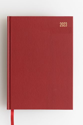 ValueX Diary A4 Day Per Page 2023 Burgundy BUSA41 Burg