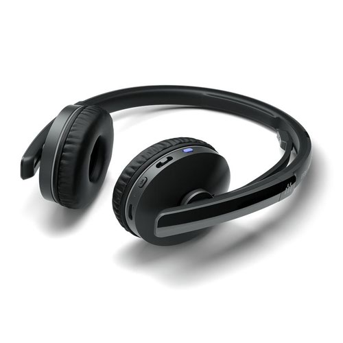 The Epos Sennheiser Adapt 261 is lightweight, portable and wireless. This on-ear, double-sided Bluetooth headset with USB-C dongle is UC optimised and Microsoft Teams certified. If work means calls via multiple devices, choose a wireless headset that fits with your dynamic working style in the hybrid workplace. Experience flexibility and comfort, with a discreet boom arm design that folds neatly away into the headband for a clean, modern look. Focus while listening to music at work with stereo sound.