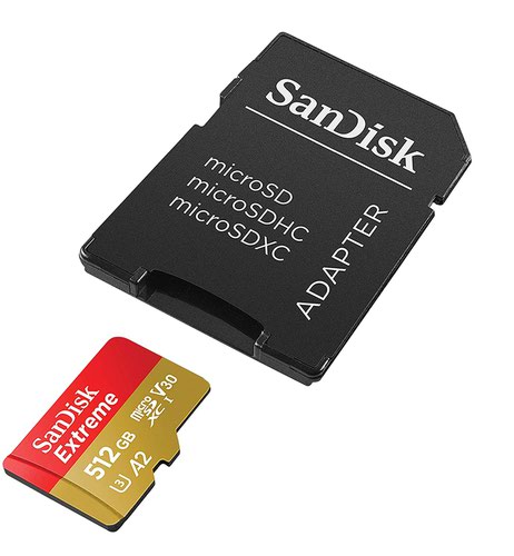 SanDisk 256GB Extreme Class 3 MicroSD Memory Card and Adapter Flash Memory Cards 8SDSQXAV256GGN6