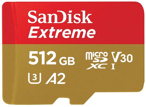 SanDisk 512GB Extreme Class 10 Memory Card and Adapter Flash Memory Cards 8SDSQXAV512GGN6