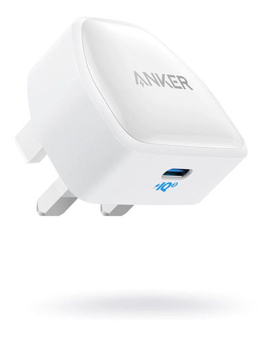 Anker PowerPort III Nano USB-C 20W UK Fast Charger for iPhone White
