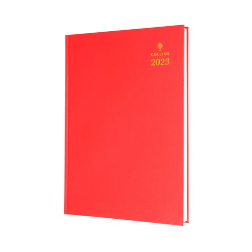 Collins 35 Desk Diary A5 Week To View 2023 Red 35.15-23