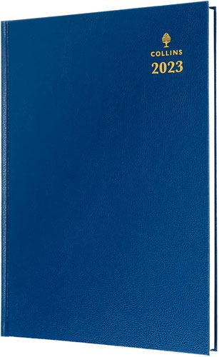 Collins 52 Desk Diary A5 Day To Page 2023 Blue 52.60-23