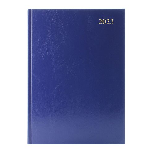 Diary A4 Day To A Page (Saturday Sunday Full Page) 2023 Blue
