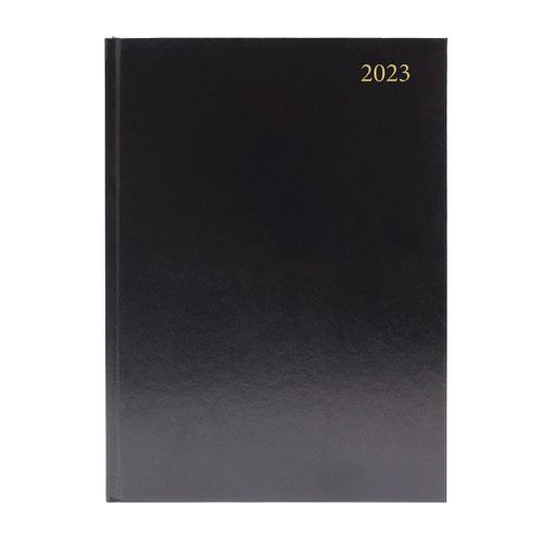 Diary A4 Day To A Page Appointments (Saturday Sunday Full Page) 2023 Black
