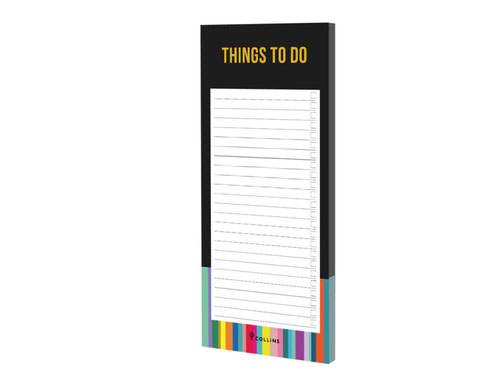 The Collins Edge Rainbow To Do List Pad is great for lists, prioritising tasks and keeping information organised. 100 perforated sheets.