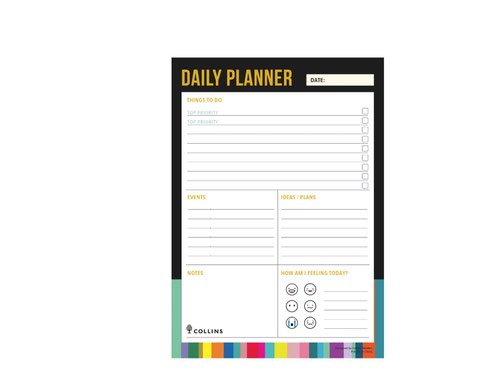 Collins Edge Rainbow Daily Planner Desk Pad 60 Sheets A5 ED15U1.99 - Collins - CD77615 - McArdle Computer and Office Supplies