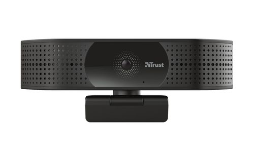 TRS24422 | The Trust TW-350 4K Ultra HD Webcam with 2 Integrated Microphones is a professional webcam. With a 4K UHD image tailored to high quality business calls, your colleagues wwill not just hear what you have to say, they will see it. Let the lens do all the work with autofocus, keeping you crisp and clear so you can keep your mind on the task at hand. A built-in stereo dual microphone captures high-quality audio, picking up clear sound from multiple directions. A tripod and attachable privacy shutter offer you control and stability. Plus, the included USB-A to USB-C adapter widens the webcam's potential, making it compatible with most laptops and PCs.