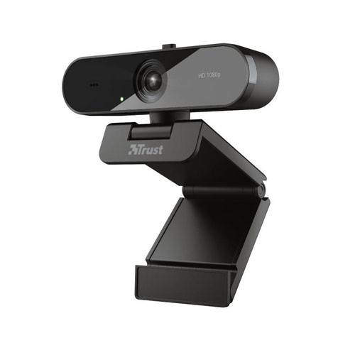 TRS24528 | The Trust TW-200 Full HD Webcam with Privacy Filter is capable of recording high-quality video at 30 FPS. The fixed-focus glass lens ensures you are always the centre of attention, while automatic white balance and light correction always shows you (and your rooms) true colours. A long-distance microphone picks up voices and sounds from up to 5m away. An LED indicator shows the webcam's status, while a built-in privacy filter puts you in control of your visibility. A universal stand means the webcam is suitable for any desk or monitor.