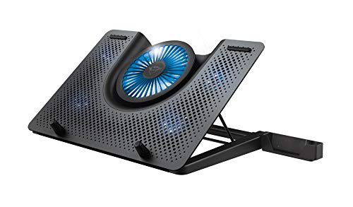 8TR23581 | Stay CoolWant to stay cool during the most heated gaming sessions? Or switch from play to work without taking any breaks? The Trust GXT 1125 Quno Laptop Cooling Stand will keep your equipment cool in every situation. With the blue illumination added to the 5 fans, you’ll stay cool in every sense of the word.