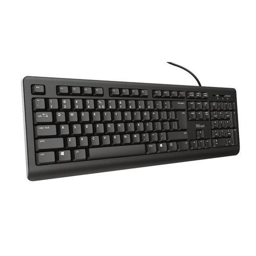 Trust TK-150 Wired Silent Keyboard UK Black 23984