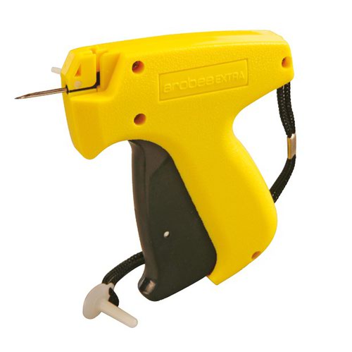 57915CT | The Lynx Arobee Extra tag gun is a superb quality tool if you are looking for a long-lasting tagging gun. As with all Lynx products, this is a high-quality tagging gun with smooth ergonomic action, ideal for all applications. With its robust design and bright colour, this tagging gun is easy to grip and use and won't get lost in the storeroom, ideal for a busy retail environment.The Lynx Arobee Extra takes all standard tagging gun attachments. This product uses the DP1 needle, which comes with the tag gun. Aside from the high-quality of our products, we ensure all our products are delivered safely.When you order the Lynx Arobee Extra tag gun, you will receive the product boxed with the needle separate in a safe nylon cap on the gun string. These nylon caps are reusable and attached to the gun to ensure our customers can store our products safely when not in use.