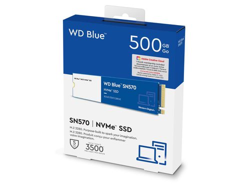 Western Digital Blue SN570 500GB M.2 PCI Express 3.0 NVMe Internal Solid State Drive Solid State Drives 8WDS500G3B0C