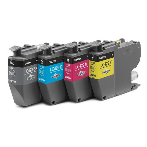 Brother Black Cyan Magenta Yellow Standard Capacity Ink Cartridge Multipack 4 x 550 pages (Pack 4) - LC422VAL