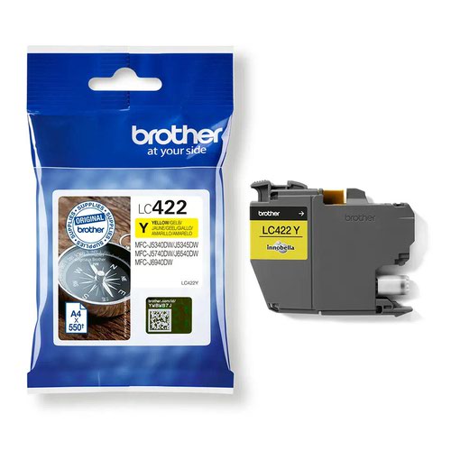 BRLC422Y | Looking for a cartridge that offers effortless performance every time you print? The Brother yellow LC422Y Ink Cartridge, with colour fade resistant properties guarantees smooth, reliable and top quality printouts from your first to your last print. Our perfectly balanced inks ensure your printer stays working at its best. Brother consider the environmental impact at every stage of your ink cartridge life cycle, reducing waste at landfill. All our hardware and ink cartridges are built to have as little impact on the environment as possible. Genuine Brother LC422Y ink cartridge - worth it every time