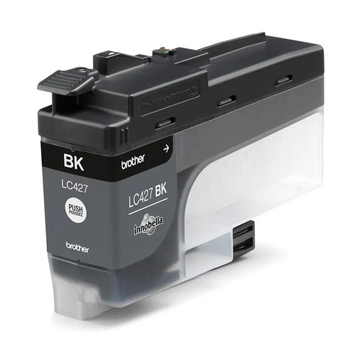 BRLC427BK | Looking for a cartridge that offers effortless performance every time you print? The Brother black LC427BK Ink Cartridge, with colour fade resistant properties guarantees smooth, reliable and top quality printouts from your first to your last print. Our perfectly balanced inks ensure your printer stays working at its best. Brother consider the environmental impact at every stage of your ink cartridge life cycle, reducing waste at landfill. All our hardware and ink cartridges are built to have as little impact on the environment as possible.  Genuine Brother LC427BK ink cartridge - worth it every time