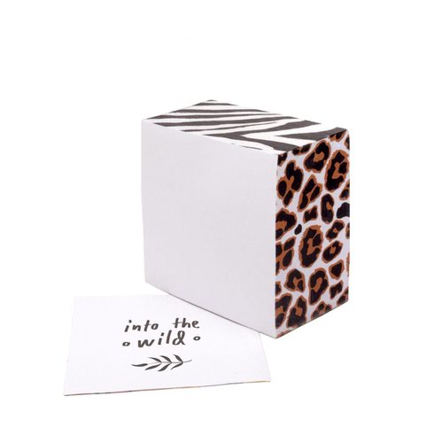 Release your inner wild side with our brand new range of fierce animal print stationery.Our Wild Memo Block is a staple in any home or office, an essential for jotting down important notes and reminders. Designed with a bold and daring animal print the memo block will sit perfectly on your desk alongside our matching 'Wild' stationery range.Our compact memo block measures 80mm x 80mm x 43mm and is the perfect size for storing to the side of your desk or keeping by the phone. The memo block comes with 500 sheets of 70 GSM paper. Our memo blocks are the perfect companion to make sure that you never miss an important message again!