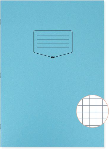 Silvine Tough Shell Exercise Book A4 7mm Squares Blue (Pack 25) EX155