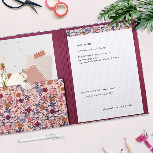 Pukka Pad Bloom A4 Padfolio Cream Floral With Matching Refill Pad 9582-BLM