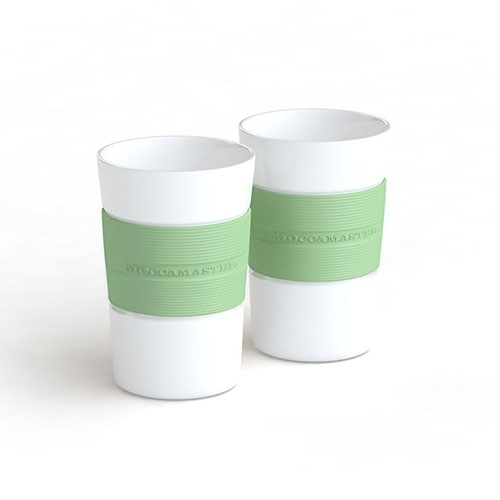 Moccamaster 2 Porcelain Coffee Mugs 200ml Pastel Green