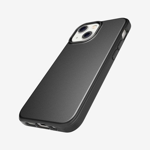 8T218885 | This thin and lightweight black Evo Lite case will protect your iPhone 13 mini from everyday bumps and scrapes. Easy to put on and take off, it has air cushions built into the inside to absorb any impact and also offers extra levels of protection around that all-important camera. We've also built a microbe-reducing formula into the case itself to keep things clean. Also compatible with iPhone 12 mini.