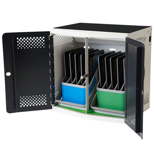 LocknCharge LNC7121 iQ10 Charging Station Store and Charge 10 Bay iPads or Tablets Up to 11 Inches