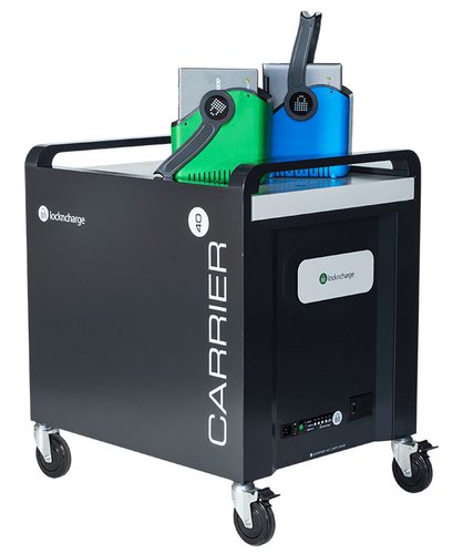 The Carrier 40 Cart can store, charge, secure and transport almost any type of mobile devices, including Chromebooks, Tablets and iPad devices. Baskets by LocknCharge increases devices usage efficiency as they allow users to hand out baskets rather than distributing individual devices.