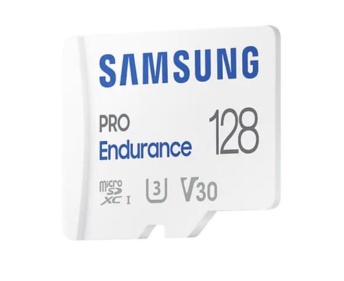 8SAMBMJ128KA | Extreme endurance for monitoring devicesTake the worry out of always-on recording. Engineered to deliver longest lasting performance, the Samsung PRO Endurance is a perfect fit for CCTV, dash cams, and body cams. Capture your crucial moments in high-resolution, even in harsh conditions.