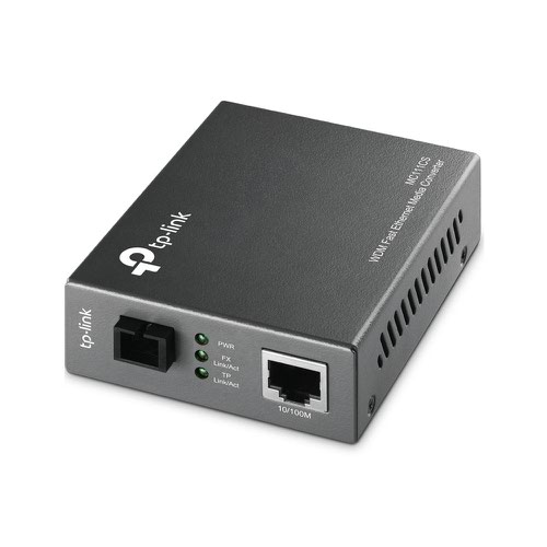 TP Link RJ45 to 100Mbits Single Mode SC Fibre Converter Black External Computer Cables 8TPMC111CS