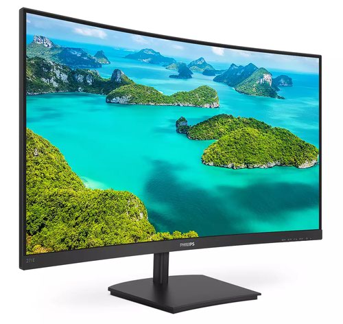 8PH271E1SCA | The 27” curved E-Line display offers a truly immersive experience in a stylish design. Experience crisp Full HD visuals and smooth action with AMD FreeSync technology.