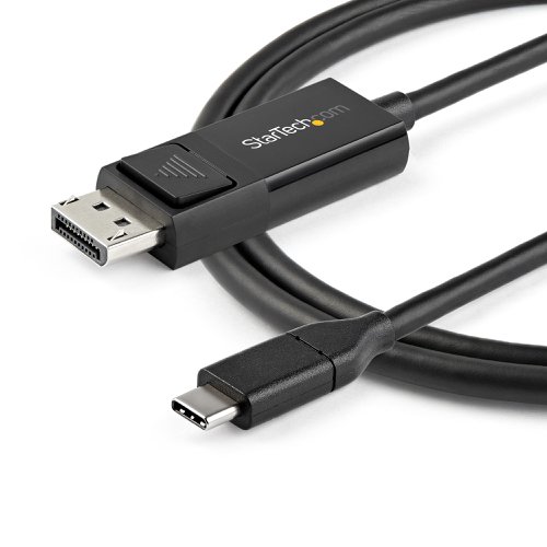 This USB-C™ to DisplayPort™ 1.2 cable lets you connect your USB Type-C™ (or Thunderbolt 3™) device to a DisplayPort display, or a DP device to a USB-C display with just one cable.At 3.3 ft. (1 m) in length, this?bidirectional adapter cable delivers a compact?connection that eliminates excess adapters and cabling,?ensuring?a tidy, professional installation. 