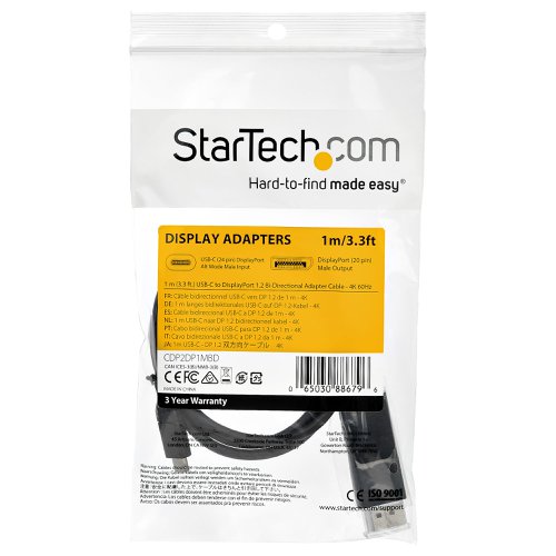 StarTech.com 1m USB C to 4K 60Hz DisplayPort Bidirectional Cable