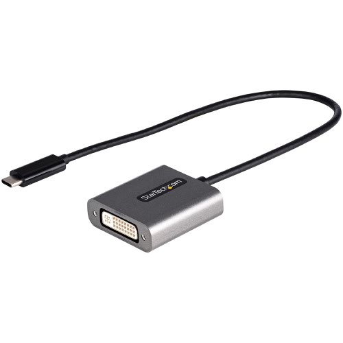 This USB-C to DVI adapter enables you to output DVI video from the USB Type-C port on your laptop, tablet, smartphone or other USB C device.This USB C adapter is equipped with an extra-long 12” (30cm) attached cable, providing an extended reach to reduce port and connector strain on 2-in-1 devices or laptops on risers stands.On monitors that support HDMI clock-rate over a DVI connection, you can achieve video resolutions up to 4K 30Hz, with backward compatibility support for 1920x1200. You'll be surprised at the picture quality the adapter provides, even when connected to a DVI monitor, projector or television. The adapter harnesses the video capabilities that are built into your USB Type-C connection, to deliver every detail in stunning resolution.This USB Type-C video adapter is highly portable with a small footprint and lightweight design that's easy to tuck into your laptop bag while commuting between your home, office or traveling for business.The CDP2DVIEC is backed by a 3-year StarTech.com warranty and free lifetime technical support.