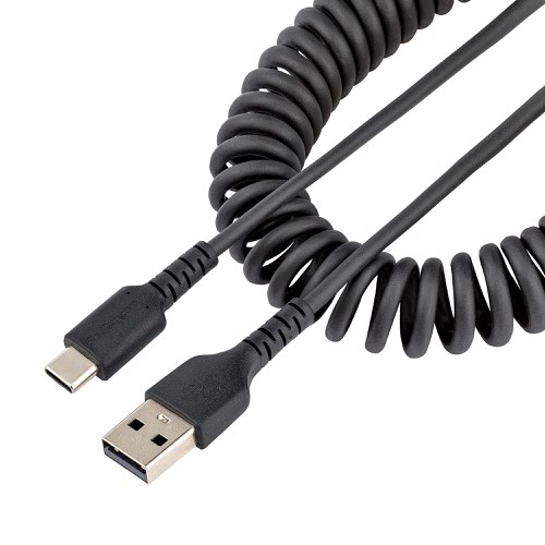 StarTech.com 1m USB A to USB C Coiled Heavy Duty Fast Charge Sync Cable