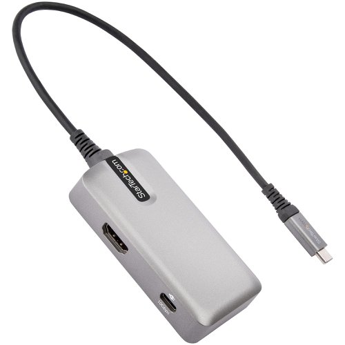 StarTech.com USB C to 4K 60Hz HDMI 2.0 Power Delivery Pass Through 3 Port 10Gbps USB Hub Mini Dock  8STDKT31CHPD3