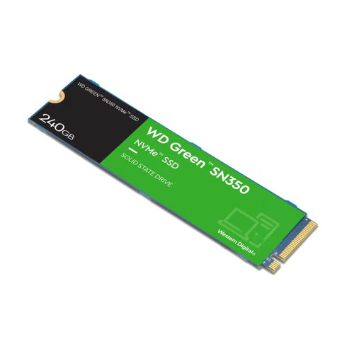 Western Digital 240GB Green SN350 PCIe G3 M.2 NVMe Internal Solid State Drive Solid State Drives 8WDS240G2G0C