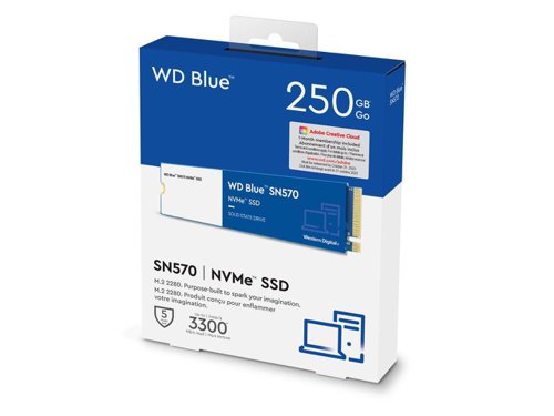 Western Digital Blue 250GB SN570 PCIe G3 M.2 NVMe Internal Solid State Drive