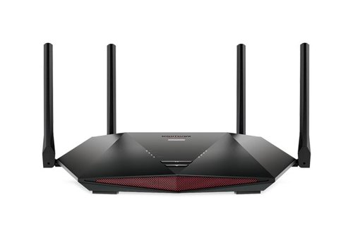 8NEXR1000100 | First Nighthawk Pro Gaming router with WiFi 6 and DumaOS 3.0, perfectly designed to give you the ultimate gaming experience.Nighthawk Pro Gaming XR1000 WiFi 6 Gaming Router improves your internet connection by stabilising ping, reducing lag spikes, and keeping you in the game with reliable wired and wireless connectivity for fast-paced gaming. WiFi 6 allows more devices to connect and stream simultaneously by efficiently packing and scheduling data. Optimise your gaming experience with reduced ping rates up to 93 percent, geo fencing, ping heatmap and more.