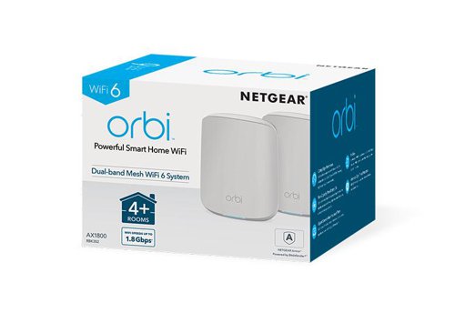 Netgear Orbi RBK352 AX1800 WiFi 6 Dual Band Mesh System Network Routers 8NERBK352100