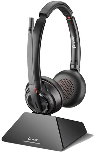 POLY Savi 8220 UC Over the Head Stereo DECT Headset Microsoft Teams Certified